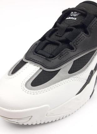 Кросівки  adidas niteball іі білі з чорним шкіра