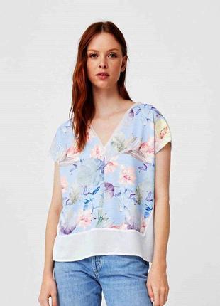 Женская футболка, блузка с цветочками m-xl mango оригинал