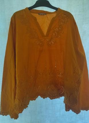 Оранжевая блузка marks&spenser, 54,56 розмір