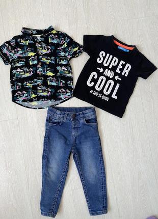 Комплект дитячого одягу джинси zara футболка  сорочка primark