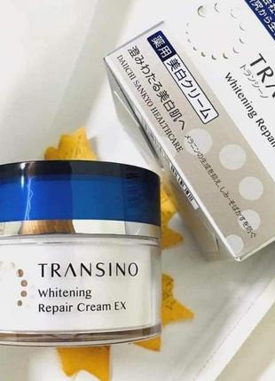 Ночной отбеливающий крем-гель для лица medicinal whitening repair cream ex transino (35 г), япония