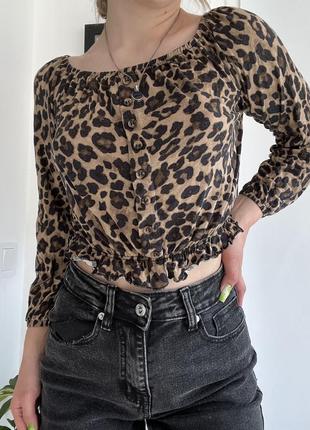 Трендовий топ в леопардовий принт h&m