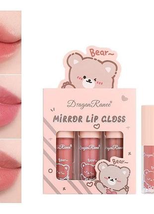 Набор 3 блеска для губ dragon ranee mirror lip glos b