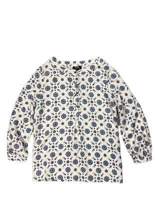 Apc oversized blouse интересная синтетическая блуза-рубашка в красивый принт апц