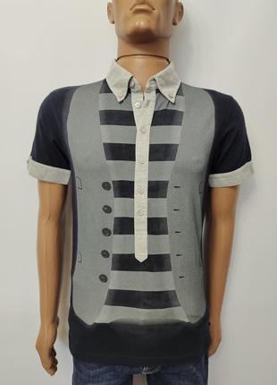 Мужская стильная футболка поло тенниска shirt emporio, итальялия, р.s/m