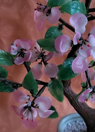 Сувенир цветущая сакура, дерево, бонсай, цветное стекло