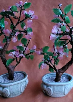 Сувенир цветущая сакура, дерево, бонсай, цветное стекло