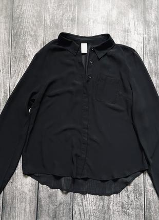 Женская прозрачная черная рубашка блуза