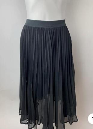 Черная плиссированная юбка миди hollister, размер s