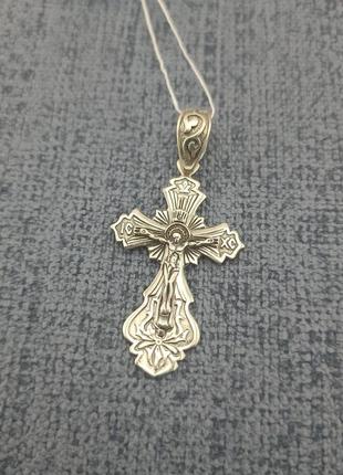 Чоловічий срібний кулон хрестик. православний хрест із срібла 925