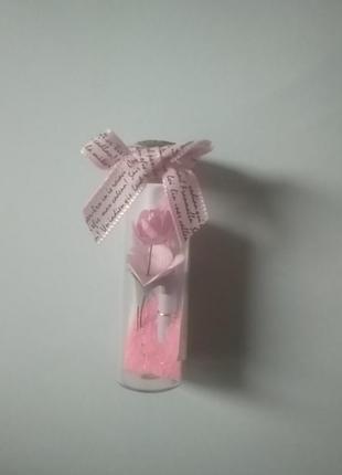 Сувенир колба с декором розовая