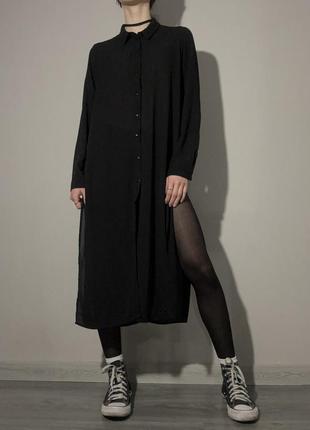 Чорна блуза-сукня від бренду zara