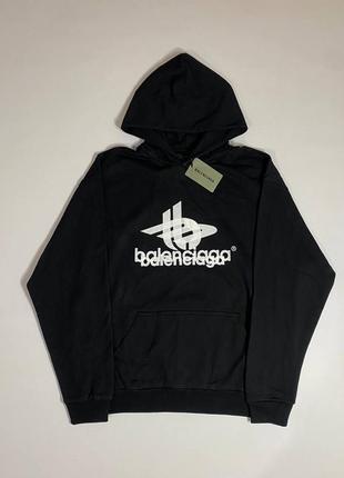 Худи balenciaga logo black hoodie