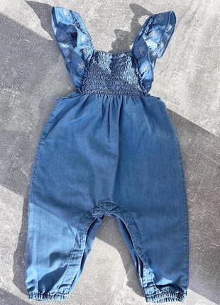 Zara хлопковый комбинезон под джинс легкий и стильный 🩵