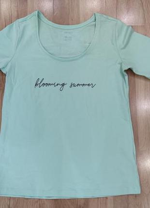 Жіноча футболка з написом esmara, розмір m, xl, салатовий
