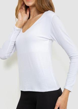 Тонкий женский лонгслив, свитер цвет белый, 128