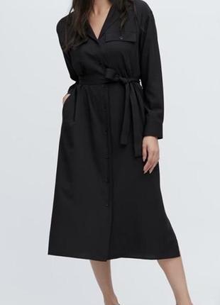 Сукня-сорочка чорна uniqlo