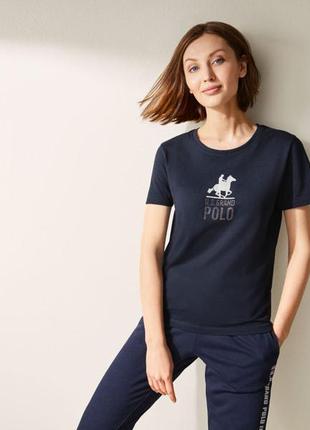 Жіноча футболка з малюнком esmara, розмір xs, s, темно синій