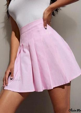 Теннисная розовая юбка в складку shein