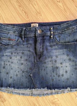 Юбка джинс,в принт звезды,tommy hilfiger