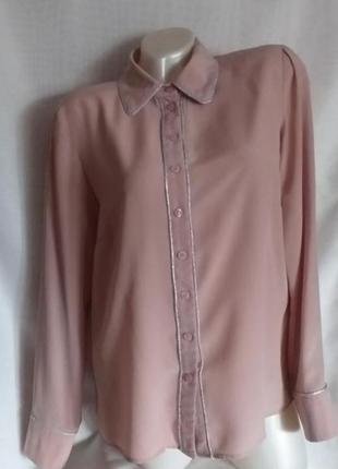 Элегантная шёлковая блуза madeleine в пудровом цвете, 100%шёлк премиум