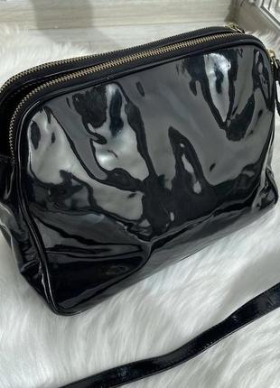 Чорна сумка натуральна лакована шкіра люкс австрійський бренд hogl hōgl