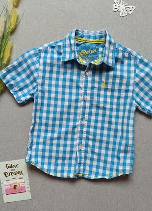 Детская летняя рубашка 2-3 года с коротким рукавом для мальчика