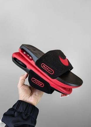 Чоловічі шльопанці nike air max cirro slide sandals black-red