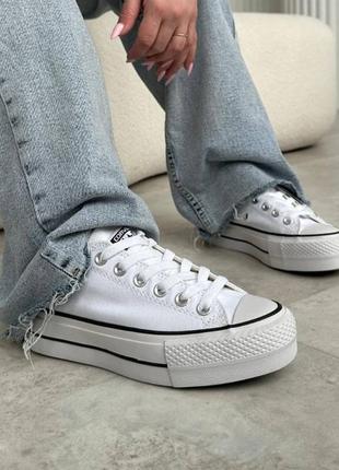 Кеди converse all star platform white