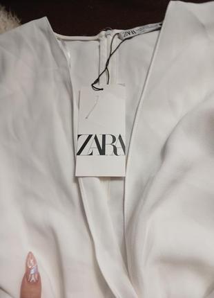 Біла блуза, блуза zara, блуза з вирізом2 фото