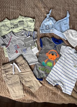 Набір речей для новонародженого пісочник , футболка , шапочка , штанці
