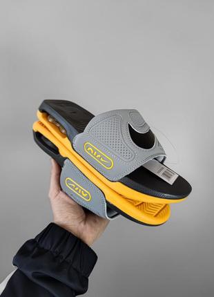 Чоловічі шльопанці nike air max cirro slide sandals gray-yellow