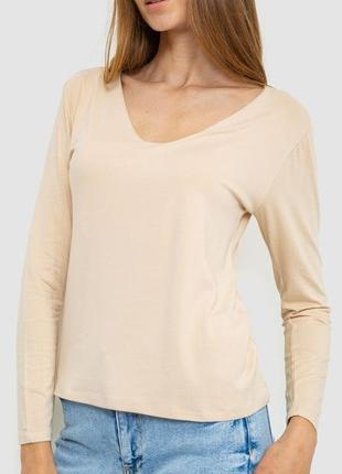 Тонкий жіночий лонгслів, светр колір бежевий, 128