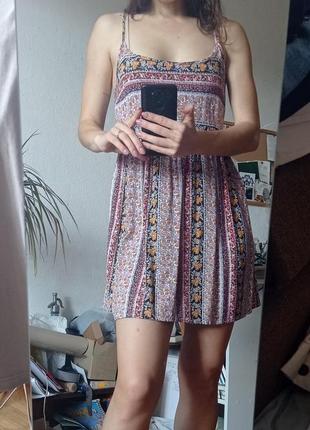 Сарафан сукня літня коротка з відкритою спинкою на тонких бретелях