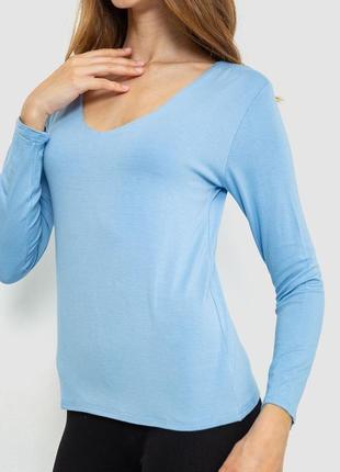 Тонкий женский лонгслив, свитер цвет голубой, 128