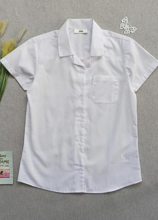Детская летняя рубашка 10-11 лет блузка с коротким рукавом для девочки