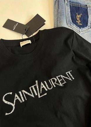 Черная футболка ysl