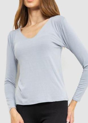 Тонкий женский лонгслив, свитер цвет серый, 128