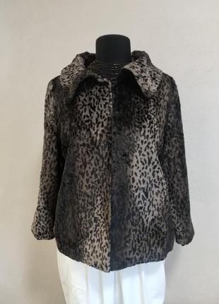 Пиджак жакет в 
леопардовый принт короткий мех limited collection s m