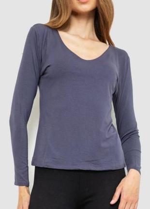Тонкий женский лонгслив, свитер цвет серый, 128
