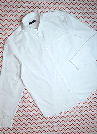 😉1+1=3 фирменная белая мужская рубашка george, размер 54 - 56