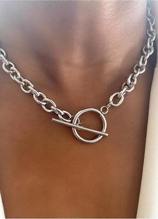 Цепочка чокер стильная массивная