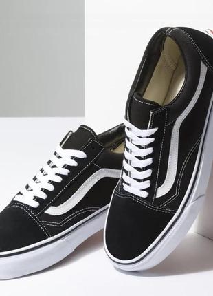 Кеди vans old skool чорні з білим4 фото