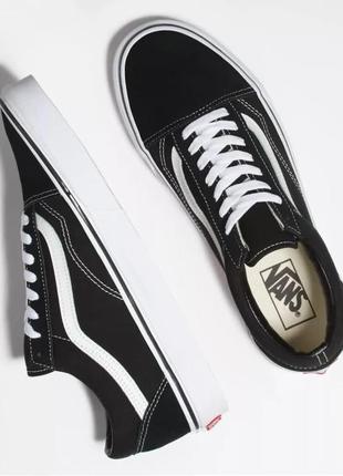 Кеди vans old skool чорні з білим5 фото