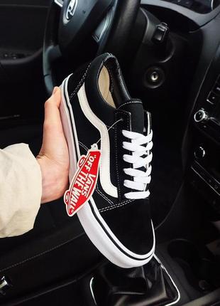 Кеди vans old skool чорні з білим8 фото