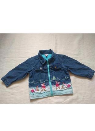 Куртка пиджак джинсовый с феями на девочку monsoon 18-24 месяцев