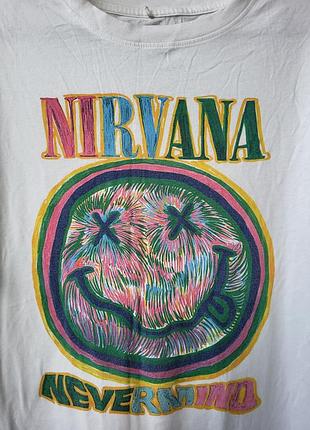 Nirvana футболка жіноча довга, футболка- плаття, мерч ,оверсайз2 фото