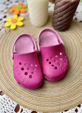 Crocs c8 💗 16 см кроксы оригинал клоги сабо розовые фуксия