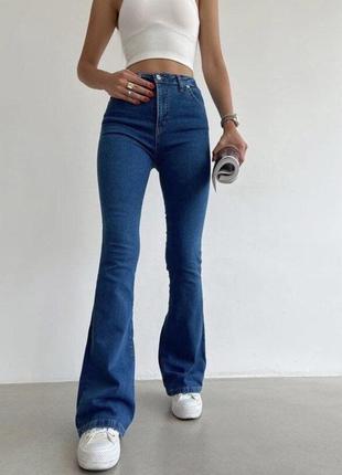 Брендовые джинсы клеш с высокой талией на высокий рост denim co, 10 размер.