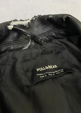 Кожанка шкіряна куртка жіноча косуха чорна pull&bear пулбір5 фото